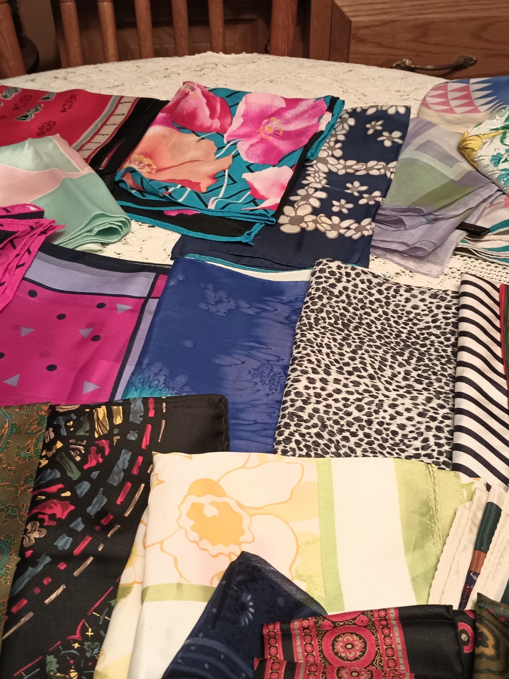 Mixed Silk Scarves Collection - Bright Multicolor Assortment - Picture 3 of 3